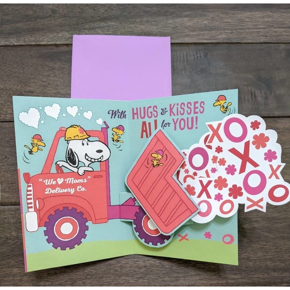 4/$20 Snoopy Woodstock peanuts Hallmark mother's day card load of love delivery